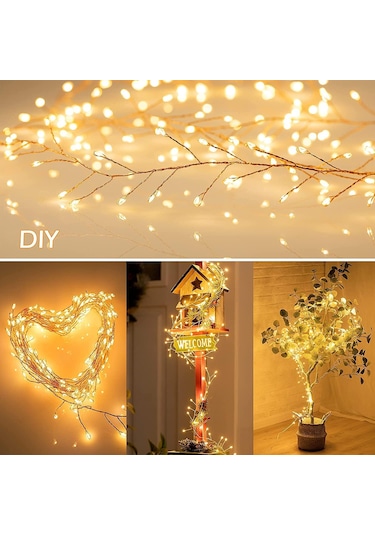 6 Metre 200 Led Gün Işığı Uzaktan Kumandalı, 8 Modlu Usb Peri Işığı
