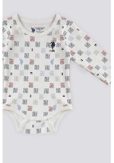 U.S. Polo Assn. Erkek Bebek 2'li Uzun Kollu Body Seti Krem