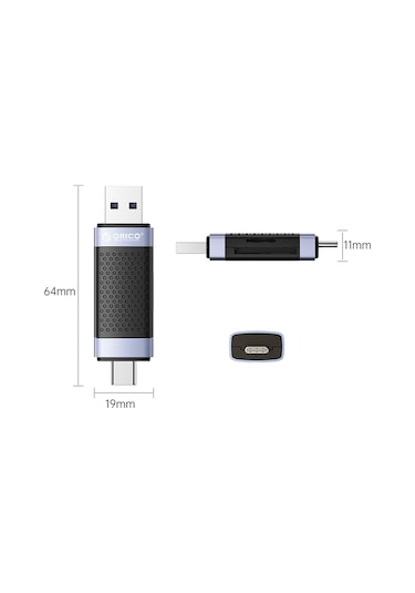 Orico Usb Type-c Sd Tf Micro Sd Kart Okuyucu