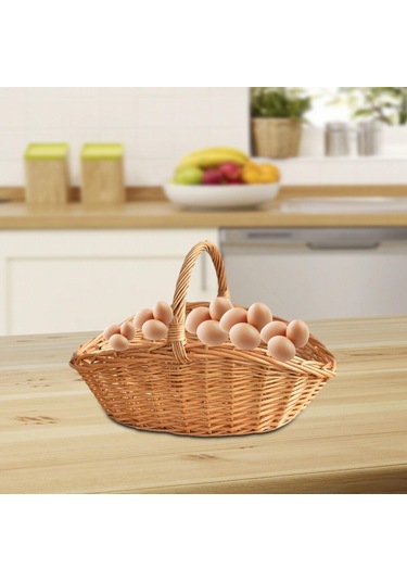 Homyl Dokuma Piknik Sepeti Kapları Paskalya Şeker El Saklama Kahverengi