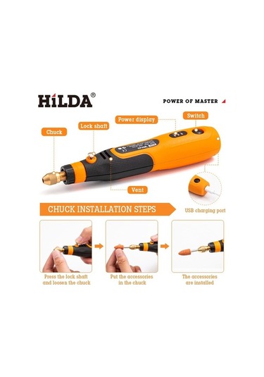 Yulong Hilda 46 Parça Şarjlı Mini Matkap Zımpara Kesme Delme