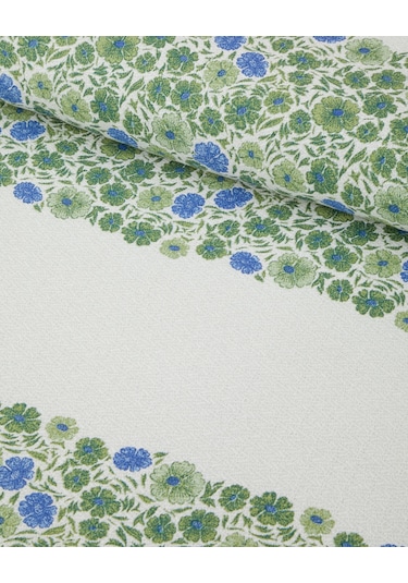 English Home Forest Blossom Baskılı Pamuklu Çift Kişilik Pike 200x220 Cm Yeşil Yeşil