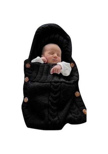 Beyaz 0-6 Ay Bebek Örme Düğme Yenidoğan Bebek Uyku Tulumu Kundak Battaniye Wrap