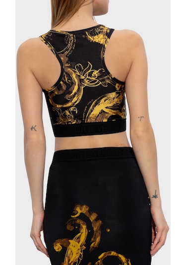 Versace Jeans Couture Bayan Top 76ham227 Js292 G89 Siyah-gold Siyah - Altın