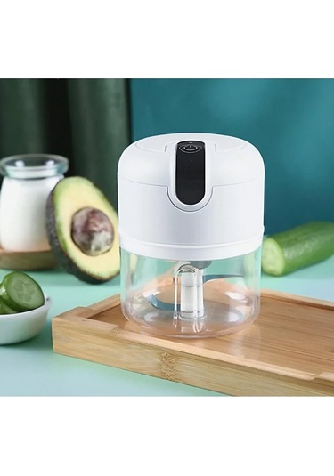 Qianfan Sarjlı Mini El Rondosu Çelik 3 Bıçaklı 250 Ml Hazneli