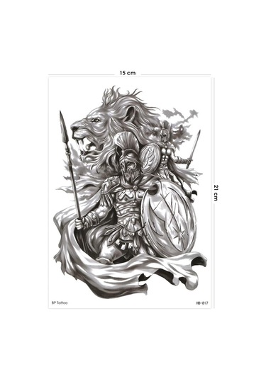 Spartalı Savaşçı Geçici Dövmesi Unisex Tattoo Çok Renkli