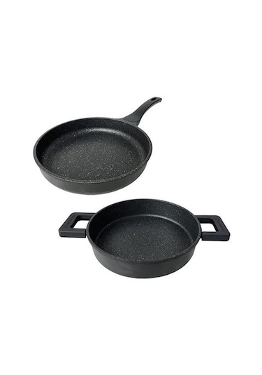 Essenso Döküm Gövde Granit İç Yüzey 28cm Tava Ve 20 Cm Sahan Seti