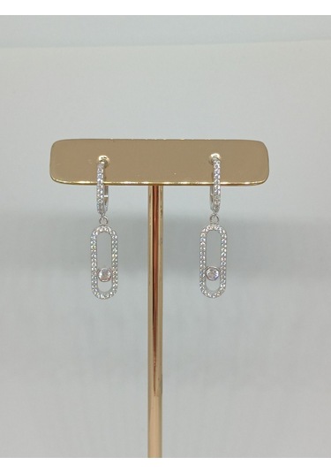 925 Ayar Gümüş Mess Halka Model Küpe Şık Ve Modern Tasarım Gümüş