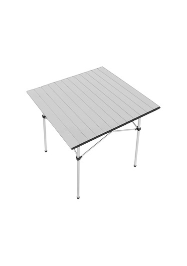 Yek Outdoor Portatif Alüminyum Katlanır Kare Kamp Masası 70x70x70 Gri Gri