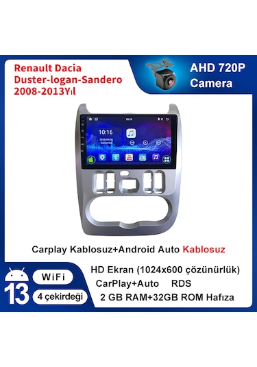 Renault Dacia Sandero 2008-2013 Yıl Multimedya 2-32 Gb Navigasyon