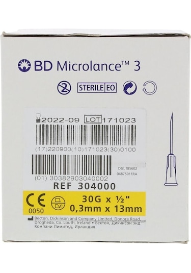 Bd Microlance 30 G 13 Mm Sarı İğne Ucu 100'lü