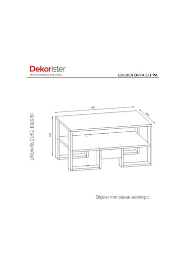Dekorister Golden Orta Sehpa Beyaz-Ceviz