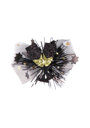 Dofolink Yılbaşı Noel Parti Fotoğraf Jokei, Siyah Altın 4 Büyük Bardak Desenli Parlak Saç Klipsi, Yetişkin Çocuk Uyumlu, Hediye Paketi Eşyası Çok Renkli