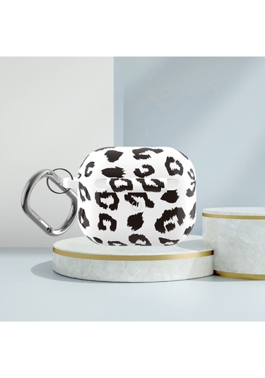 B Serisi Silikon Baskılı Leopar Baskı Kablosuz Kulaklık Koruyucu Kılıf Airpods Uyumlu 3 B-2 Diğer