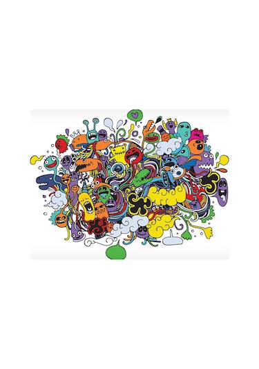 Dekoratif Baskılı Keçe Amerikan Servisi, Supla 2'Li Servis Takım  -414 Çok Renkli