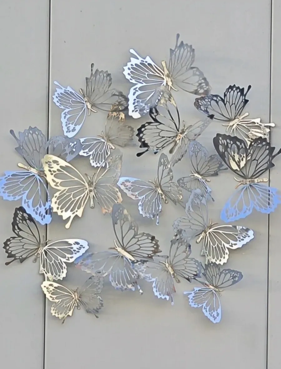 Galerea Prazdnıka Dekorasyon Ve Süsleme İçin 3d Kelebek Çıkartmaları 339651121 Gümüş