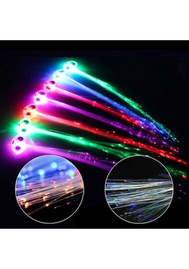 2 ADET HAİR FİBER OPTİC LED IŞIKLI SAÇ LED LİGHT UP IŞIKLI TOKA PİLLİ LED IŞIKLI SAÇ FİBER OPTİK SAÇ