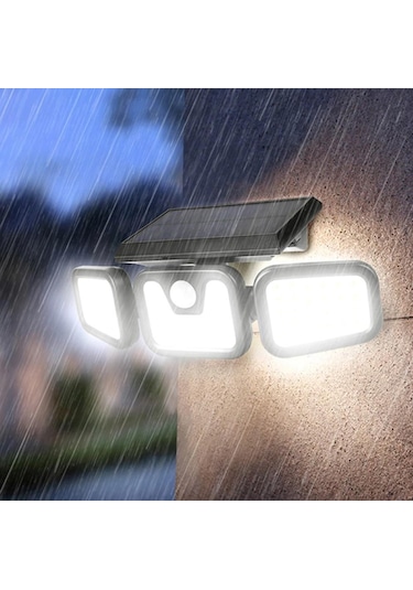 74 Led Güneş Enerjili Hareket Sensörlü 3 Taraflı Solar Bahçe Aydınlatma Lambası Sokak Lambası Çok Renkli