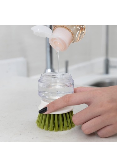 Damlama Tepsili Sabunluk Avuç İçi Fırçası, Bulaşıklar, Tencereler, Tavalar, Lavabo Temizliği İçin Yıkama Fırçası, Mutfak Fırçası Saklama Standı Seti Gri