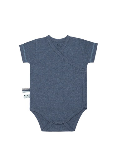 Organicera Organicera Organik Kısa Kollu Kimono Body, Indigo Melanj Lacivert