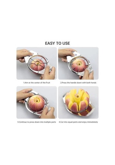 Paslanmaz Çelik Meyve Dilimleyici Keskin Bıçak Çok Fonksiyonlu 8 Dilim Meyve Sebze Kesici Bölücü Pitter Diğer