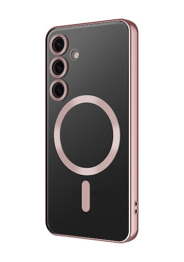 Adige Samsung Galaxy S24 Fe Uyumlu Kılıf Demre Magsafe Kamera Korumalı Rose Gold
