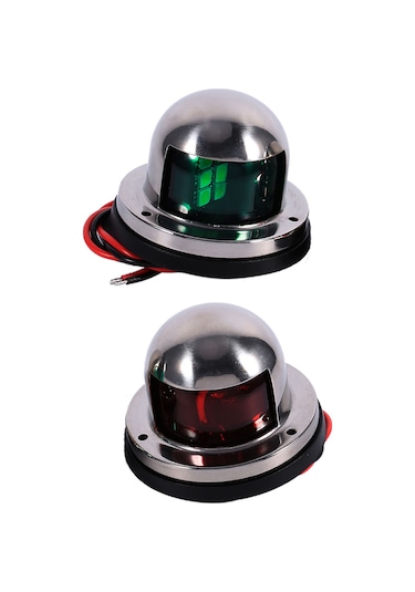 Shineyee Deniz Gemisi Navigasyon Lambası, 16 Ledli Kırmızı+yeşil , Paslanmaz Çelik, Su Geçirmez Ip68, Kolay Montaj, 2 Adet Set
