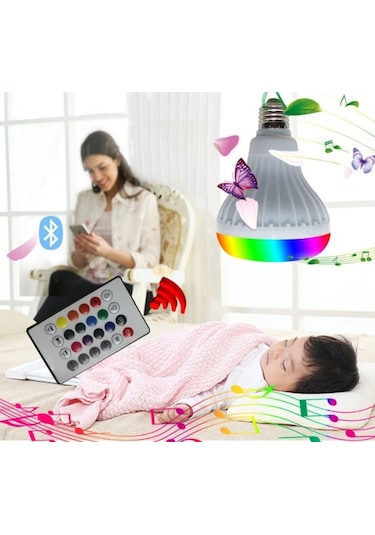 Uzaktan Kumandalı Bluetooth Hoparlör Rgb Led Ampul Speaker