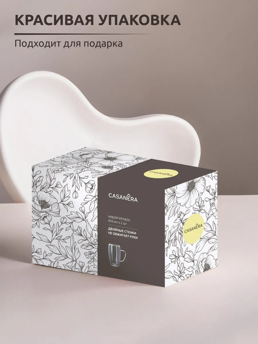 Casanera 450 Ml Çift Tabanlı 2'li Bardak Seti 365237734 Beyaz