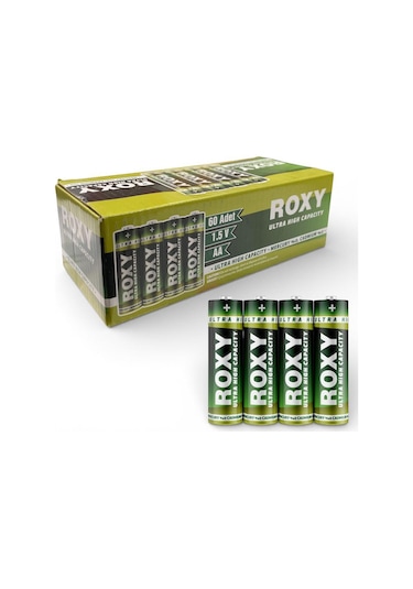 Roxy Aa Pvc Kılıflı Çinko Karbon Pil - 60 Adet