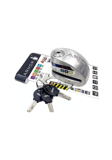Armor 614 Mva Alarmlı Motorsiklet Disk Kilidi Mil Çapı 14mm Paslanmaz Çelik