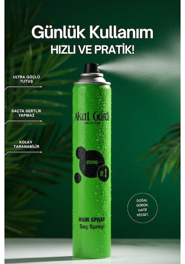 Akat Gardi Saç Spreyi Strong No:1 Yeşil 400 Ml