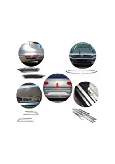 Vw Passat B8 Krom Set 12 Parça 2015-2019 Model Arası Uyumlu Paslanmaz Çelik