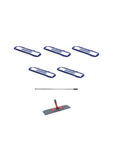 Orlon Nemli Palet Tablet Toz Toplama Statik Mop Takımı Seti - 40 Cm. 5 Moplu 1 Takım