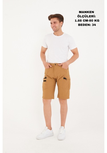 Camp Scoutland Camp725 Outdoor Tactical Su İticili Yazlık Erkek Taktik Şort - Hardal