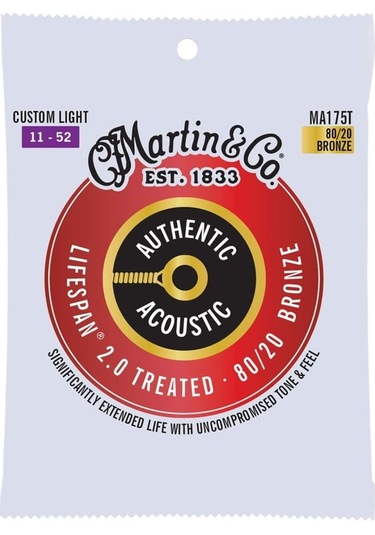 Martin Co Ma175t Sp Lifespan Treated Akustik Gitar Teli Custom Light 11-52