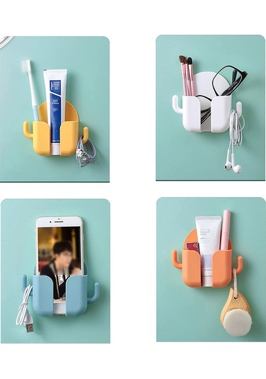 Duvara Yapışan Telefon Kumanda Tutucu Aparat 3 Adet