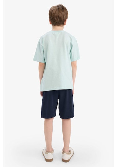 DeFacto Erkek Çocuk 2'li Takım Baskılı Kısa Kollu Tişört Şort F1228A825HSTR107