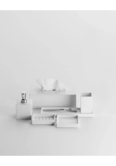 Tepsi, Porselen, Tezgah Üstü, 30xh2x16cm - Beyaz Beyaz