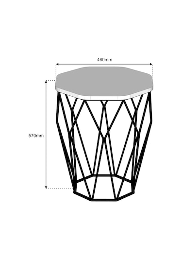 Variant Sofya Metal Yan Sehpa - Beyaz