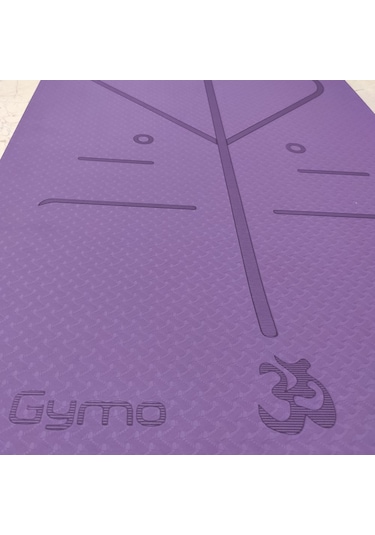 Gymo Hizalamalı 6Mm Tpe Yoga Matı Pilates Minderi Mürdüm
