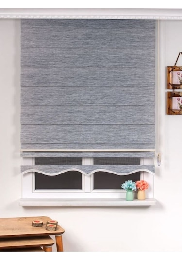 Kidmex Ithal Bambu Açık Gri Bambu Stor Zebra Perde Etek Dilimli