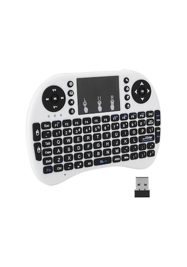 Mini Kablosuz Klavye Flymouse 2.4g Multimedya Dokunmatik Yüzeyli Dokunmatik Klavye Beyaz