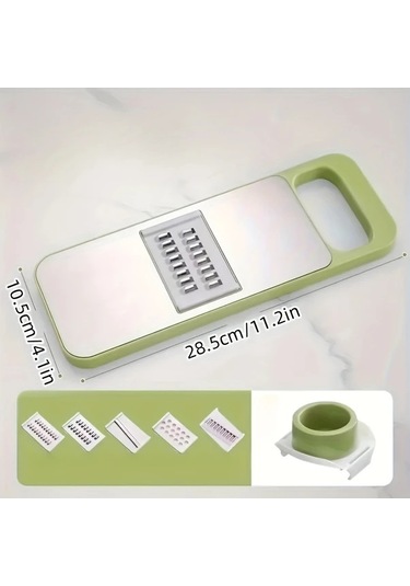 Fochsia Yeşil 12 Parça Çok Amaçlı Sebze Dilimleyici Ve Rende Seti yeşil