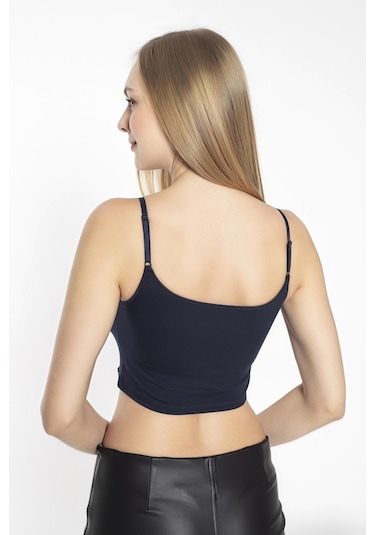 Confeo Kadın Modal İnce Askı Siyah Crop Atlet C1t1n0o108 001