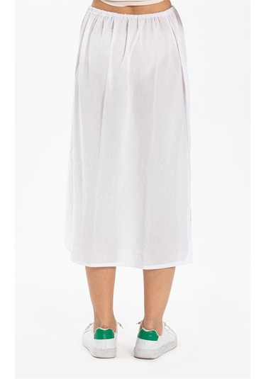 Jüpon Şile Bezi Pamuk Uzun Etek Astarı Tam Boy Jipon Beyaz Byz
