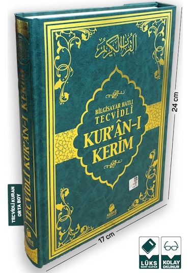 Tecvidli Kuran-ı Kerim Orta Boy Yeşil