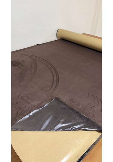 Kendinden Yapışkanlı Alkantara Süet Suni Deri 100 X 150 - Kahverengi Kahverengi