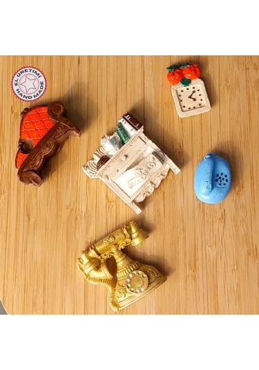 Uretti - Pınar 2572 - 9186 El Yapımı 5'li Tematik Minyatür Eşyalar Magnet 5