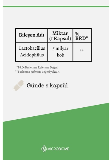 Microbiome Lactobacillus Acidophilus 30 Kapsül